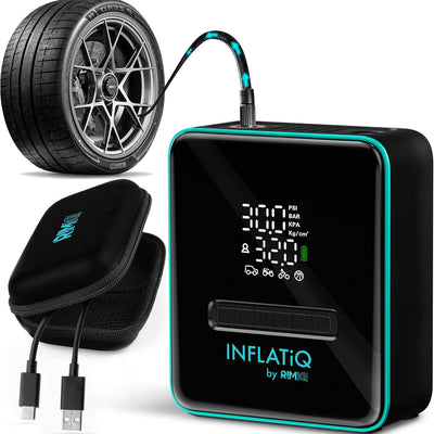 INFLATiQ® by RIMiQ® Portable Tire Inflator - Powerful, Award-Winning QwikFlow® Technology