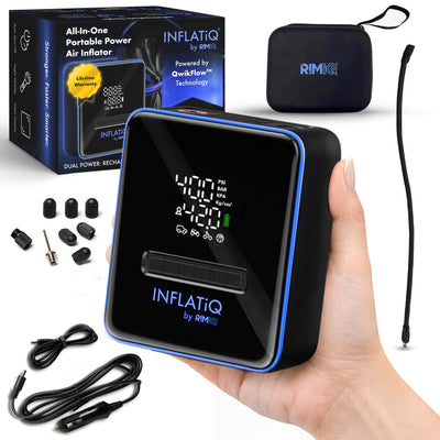 INFLATiQ® by RIMiQ® Portable Tire Inflator - Powerful, Award-Winning QwikFlow® Technology