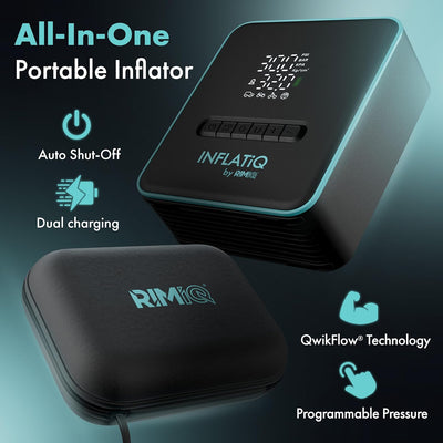 INFLATiQ® by RIMiQ® Portable Tire Inflator - Powerful, Award-Winning QwikFlow® Technology