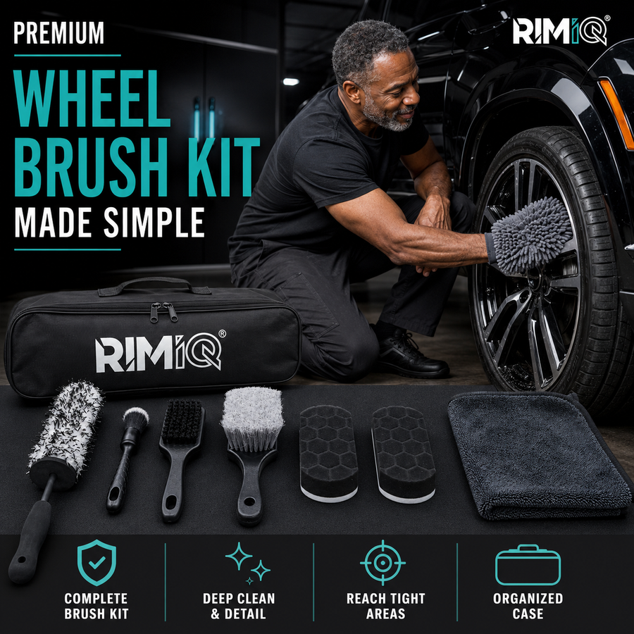 RIMiQ wheel brush kit for cleaning, detailing and storage